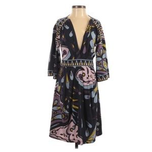 BCBG Max Azria blue purple paisley dress, size XS
